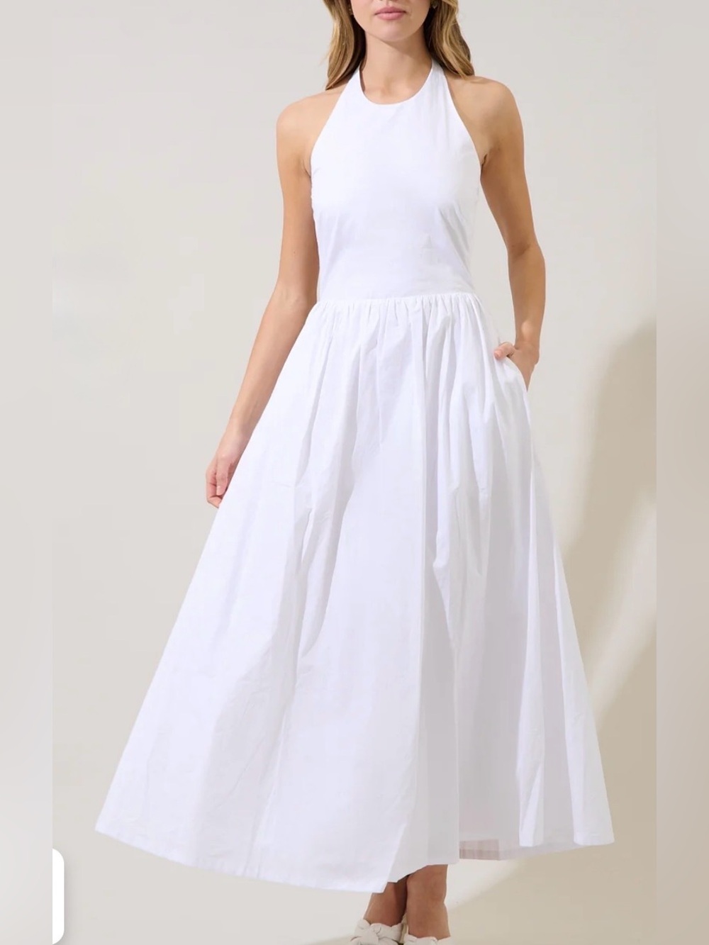 Luna Skies Size XL White Halter Dress NWT